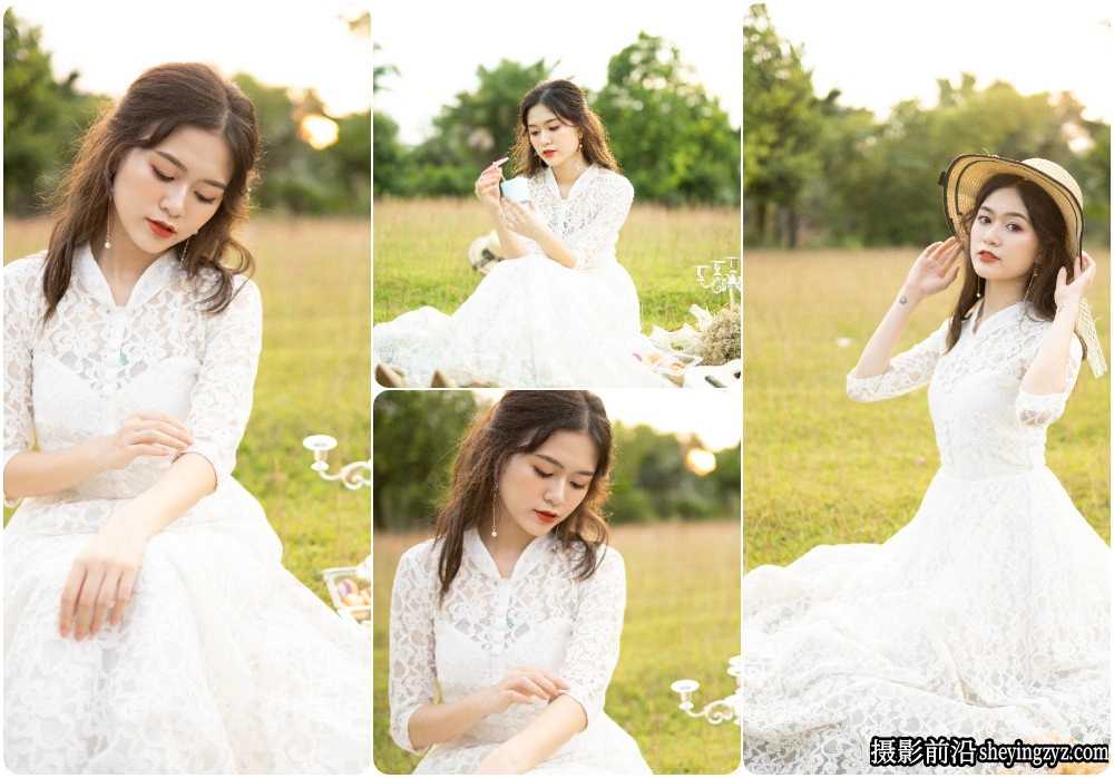 户外美女写真人像摄影修图练习RAW原图素材19张