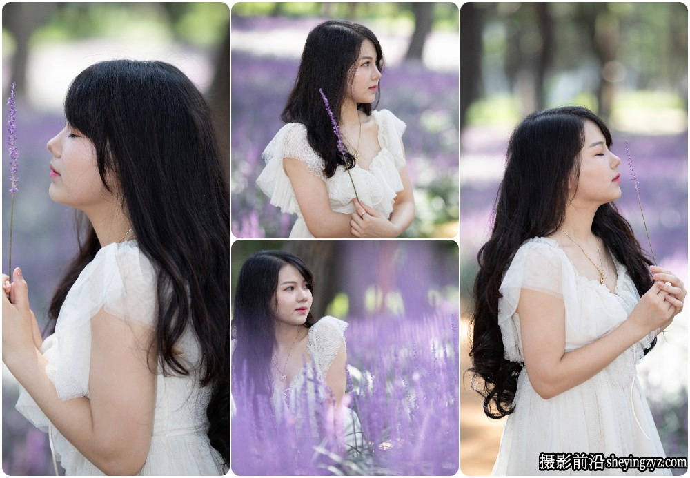 户外薰衣草美女写真人像摄影RAW原图练习素材21张