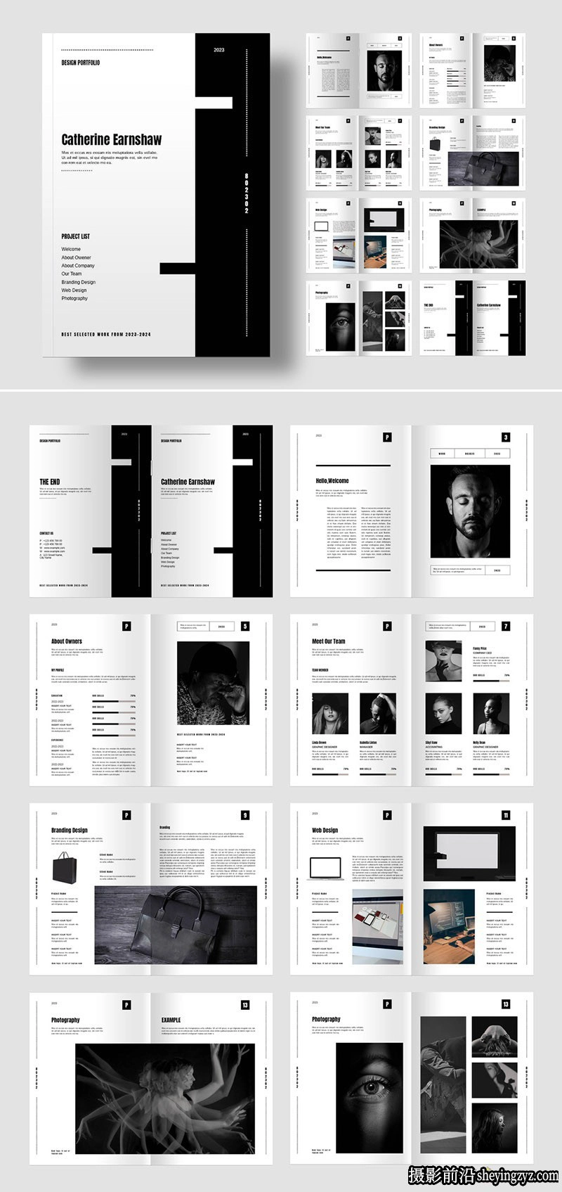设计作品集杂志排版InDesign模板