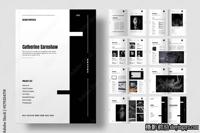 设计作品集杂志排版InDesign模板
