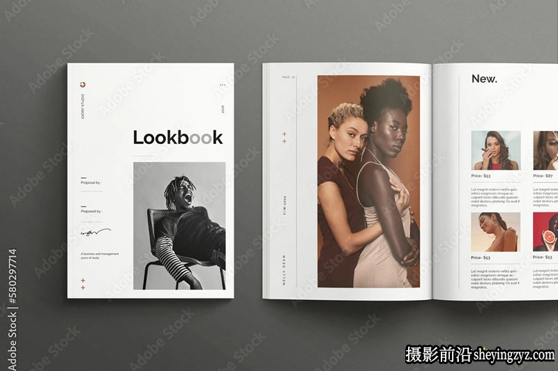 时尚摄影杂志排版布局InDesign模板