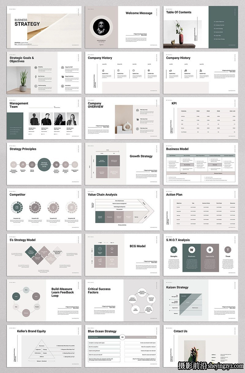 业务战略演示文稿InDesign模板