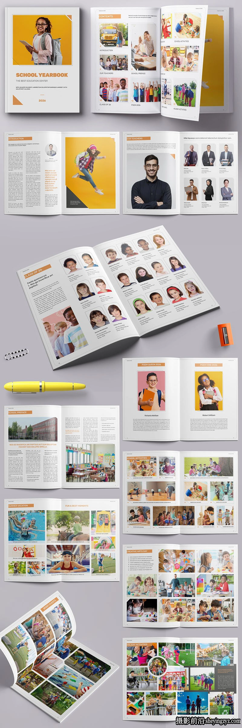 学校年鉴排版布局InDesign模板