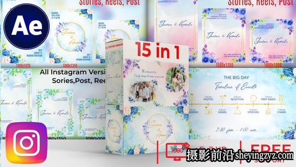 AE模板-15套婚礼包装片头模版All Weddings Slideshow