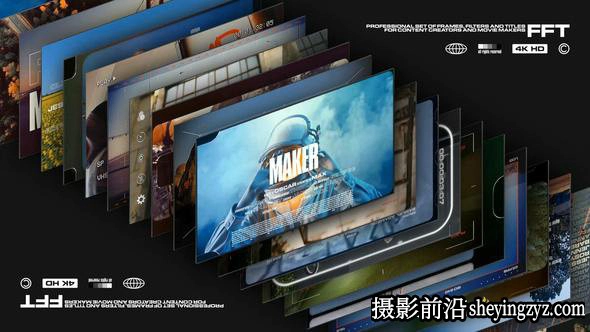 AE免费模板-边框特效文字标题工具包 Kit Frames Filters Titles