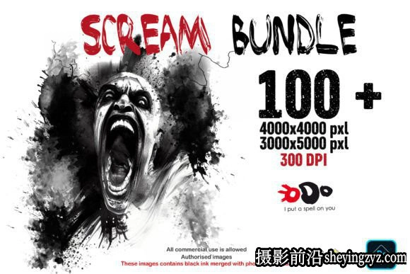 100多种墨水飞溅笔刷和油漆飞溅画笔包套装