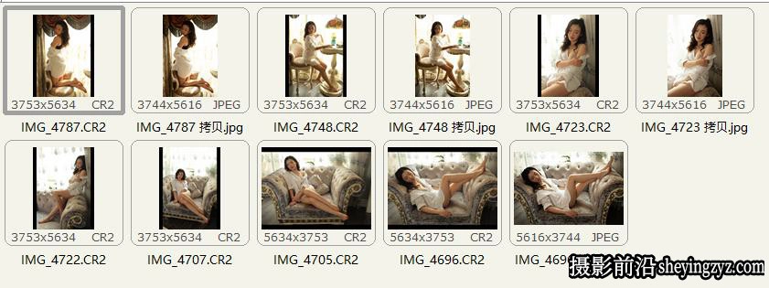 室内美女写真人像摄影未修RAAW原图练习素材7张