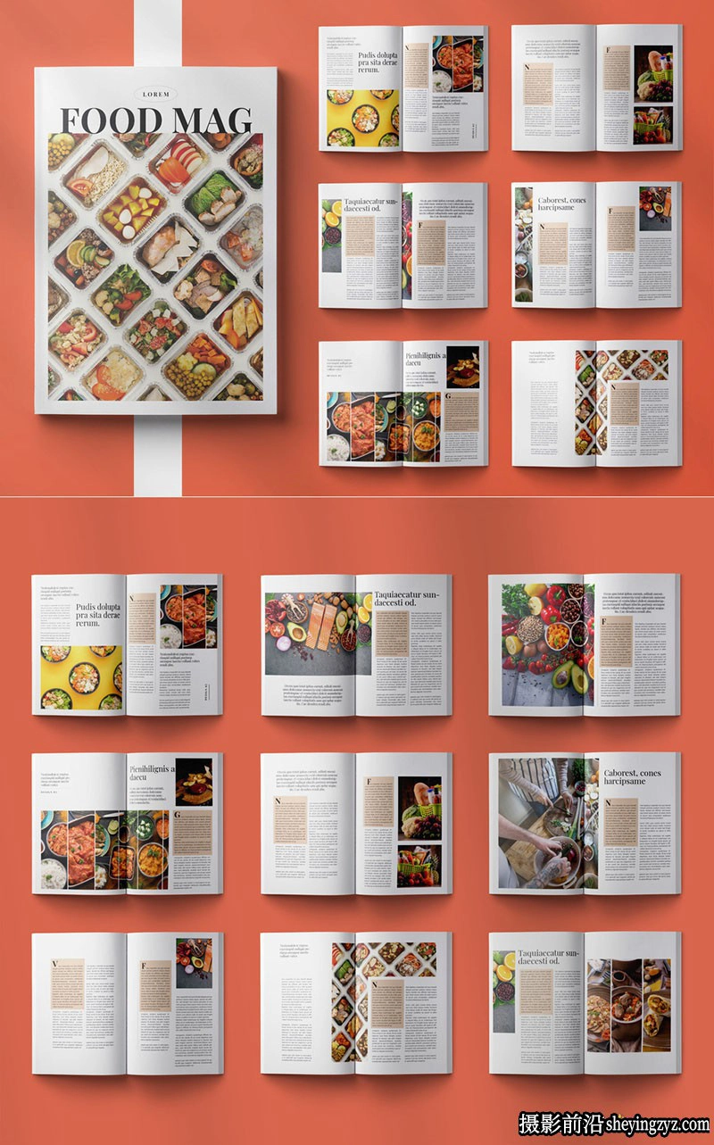 美食杂志版面排版InDesign模板