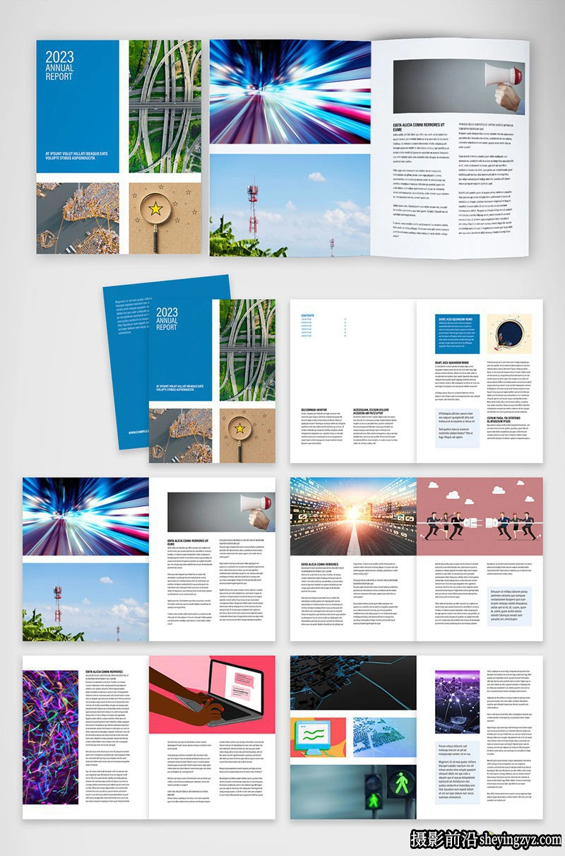 公司综合报告手册InDesign模板