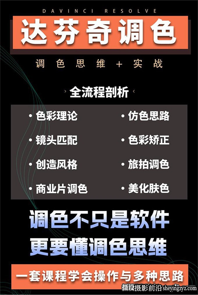 南门录像厅达芬奇调色思维+完整商业项目实操教程2023年课程