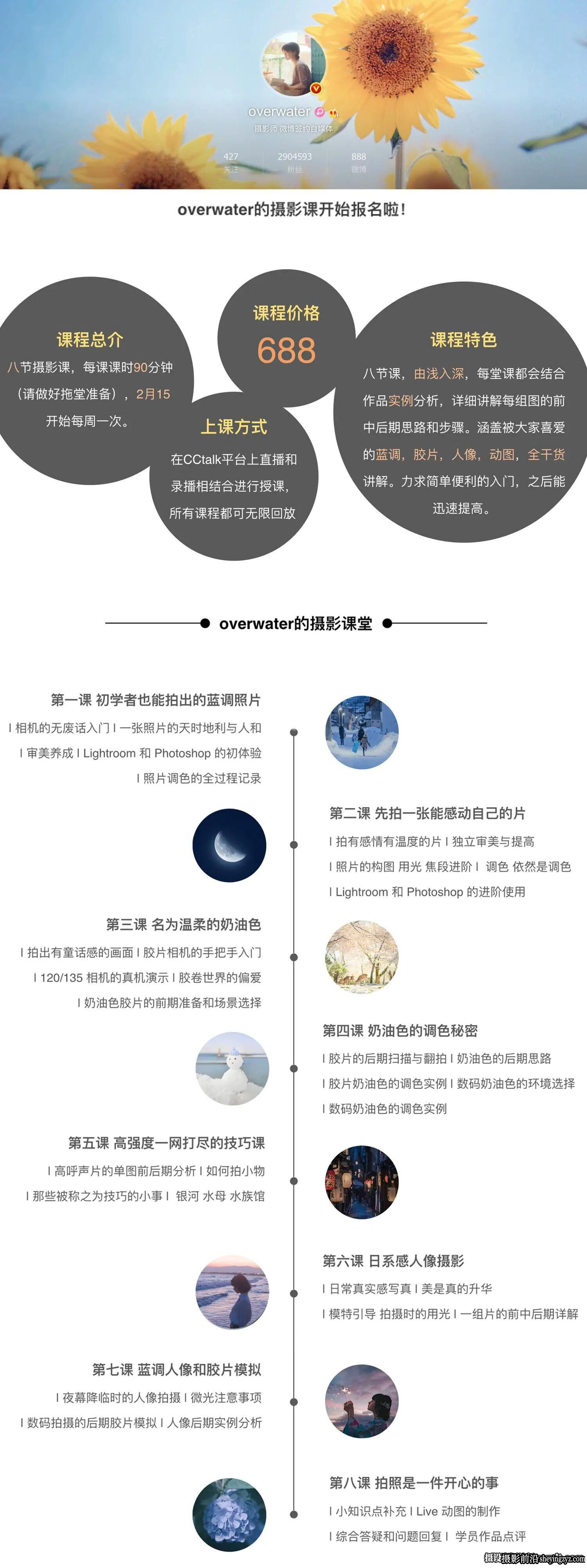 Overwater摄影课(蓝调,胶片,人像,动图教程)前后期0-8课附素材