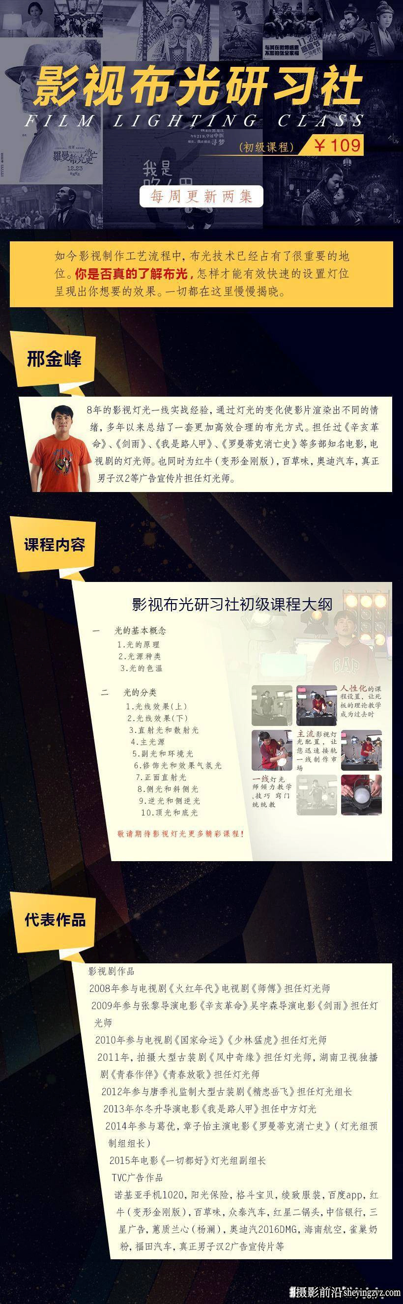 邢金峰影视布光研习社(初级布光/中级布光/高级布光)三套完整教程