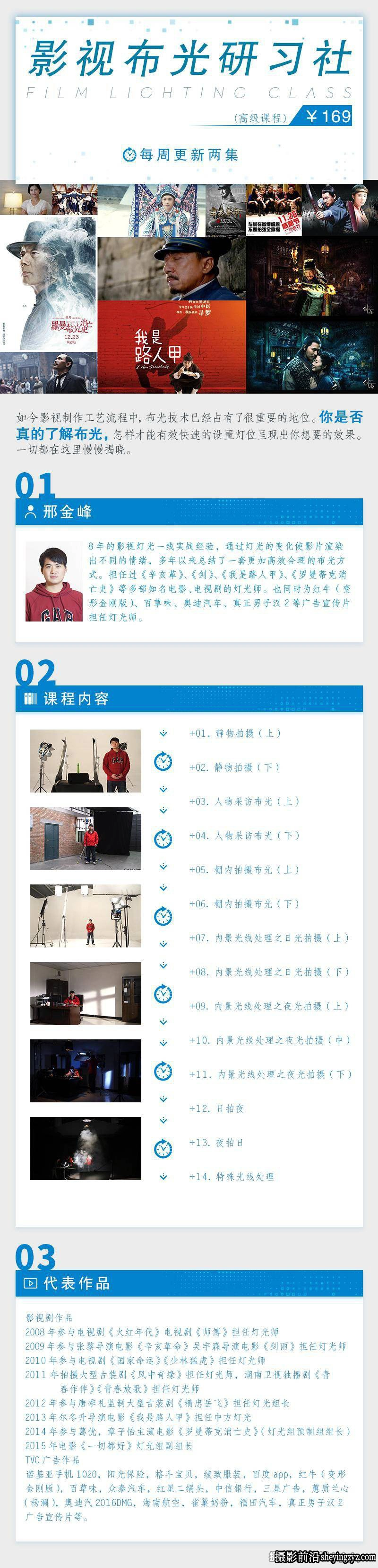 邢金峰影视布光研习社(初级布光/中级布光/高级布光)三套完整教程