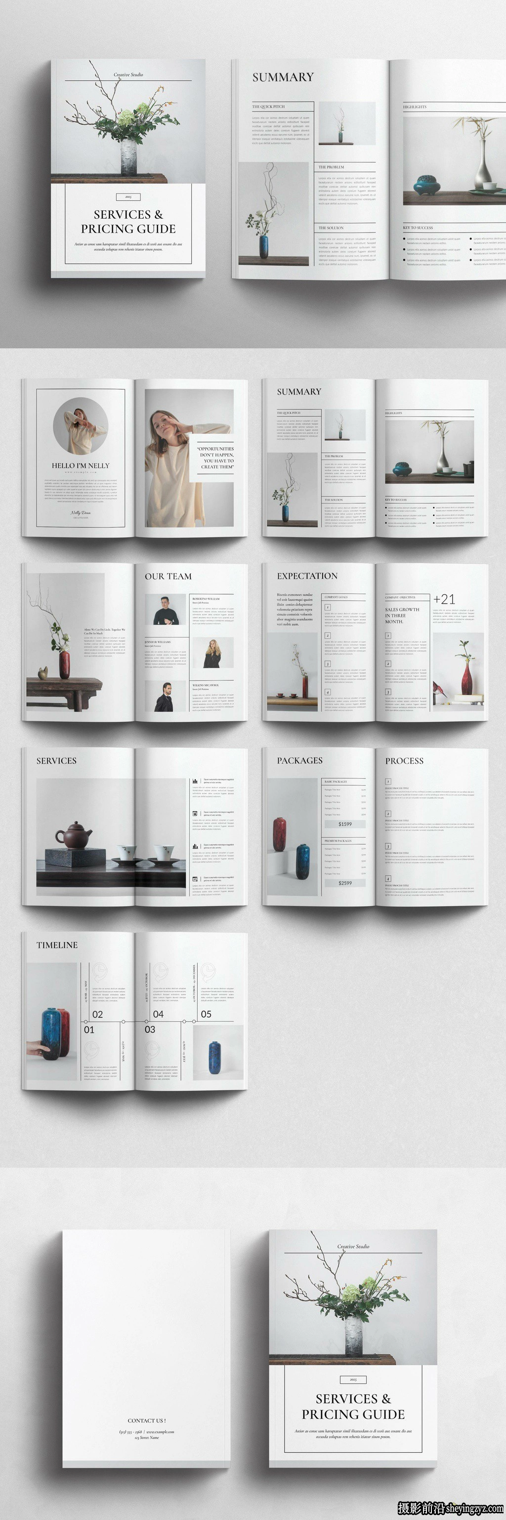 服务和定价指南排版InDesign模板