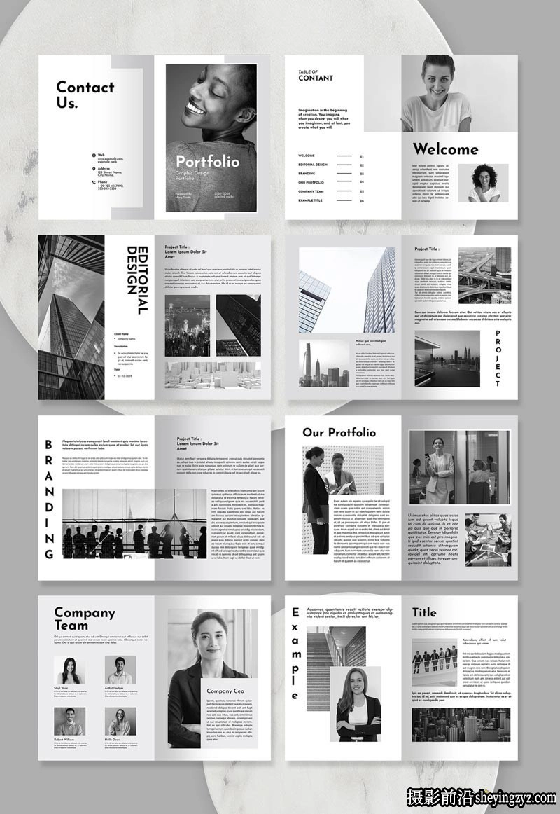 平面设计作品集排版InDesign模板