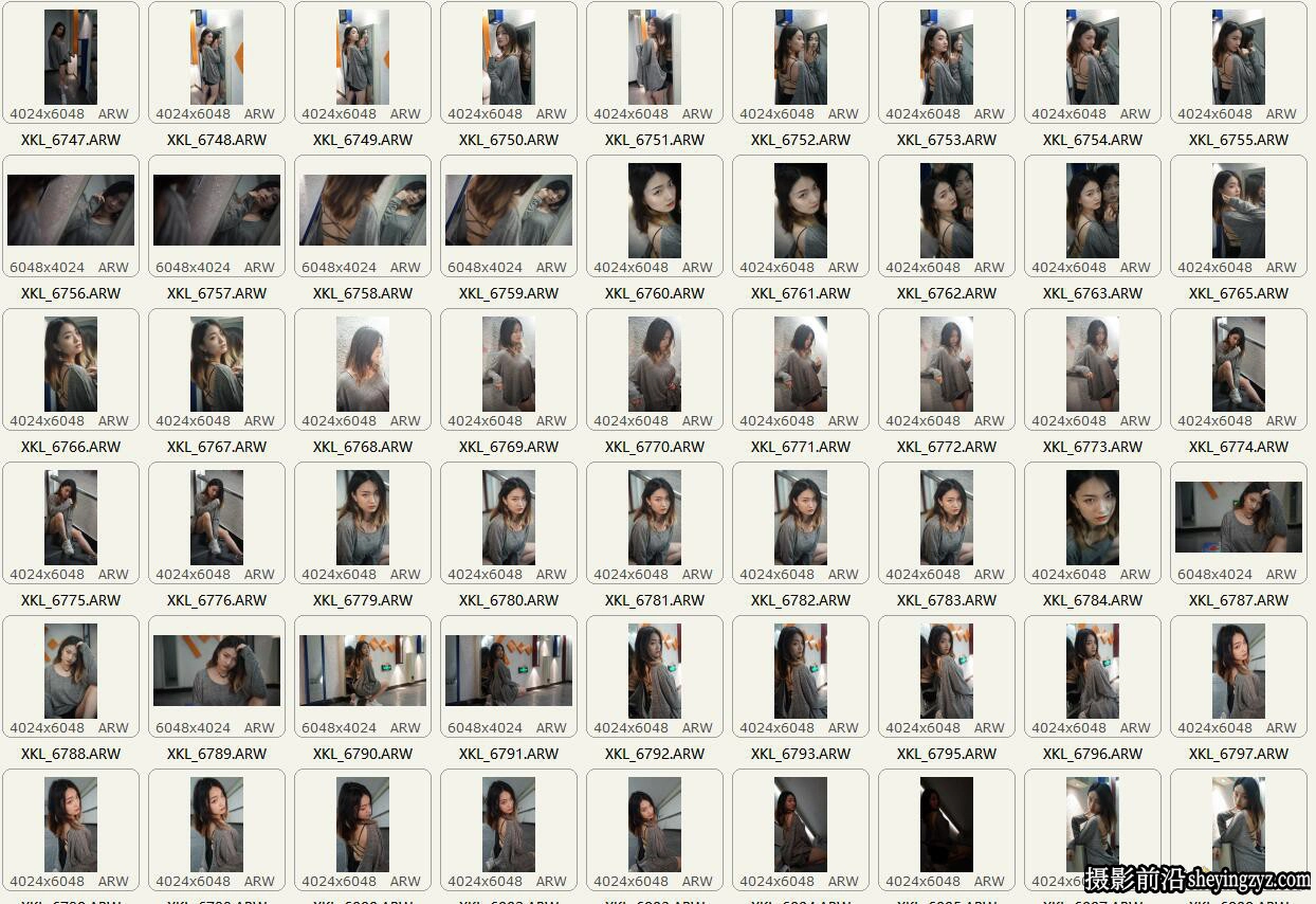 街拍麻衣短裤美女人像摄影未修RAW原图调色练习素材360P