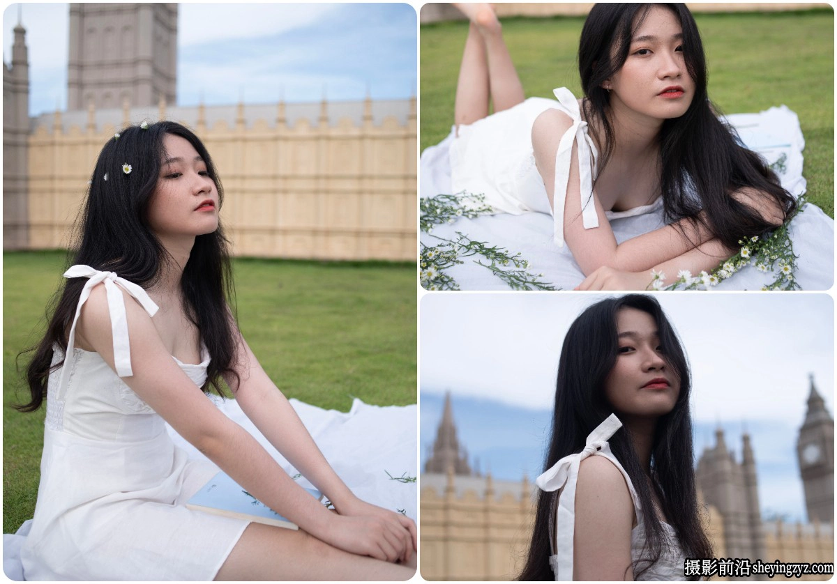 户外清新长发小美女摄影免费RAW原图修图练习素材4张