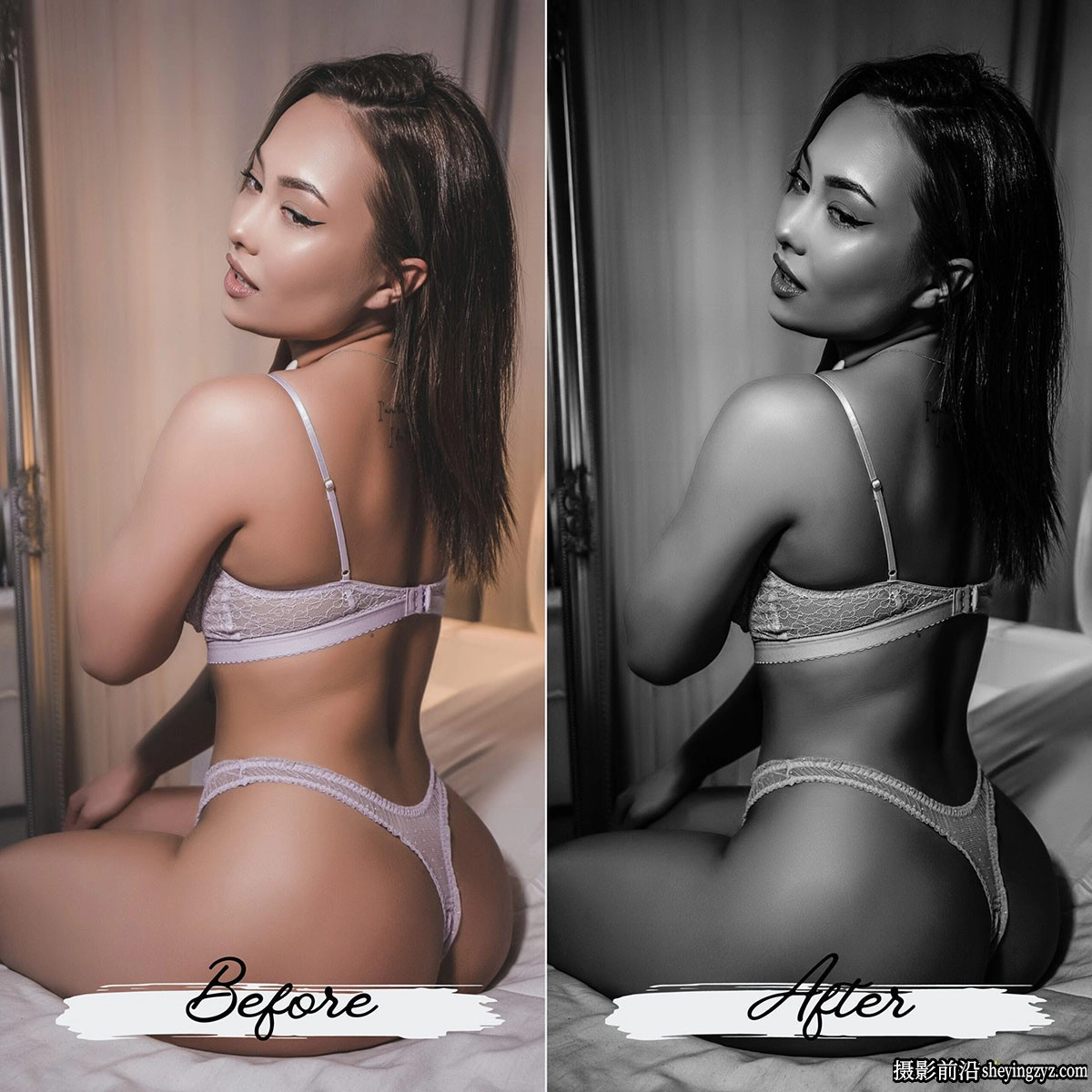 黑白私房人像Lr预设/手机预设 MePresets-BW Boudoir Lightroom Presets