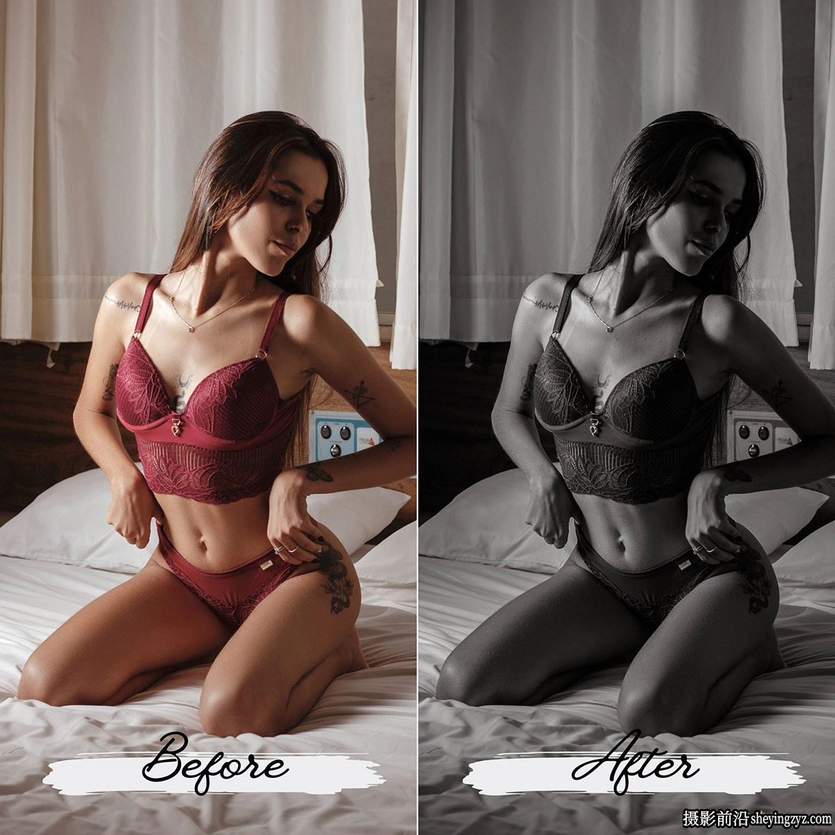 黑白私房人像Lr预设/手机预设 MePresets-BW Boudoir Lightroom Presets