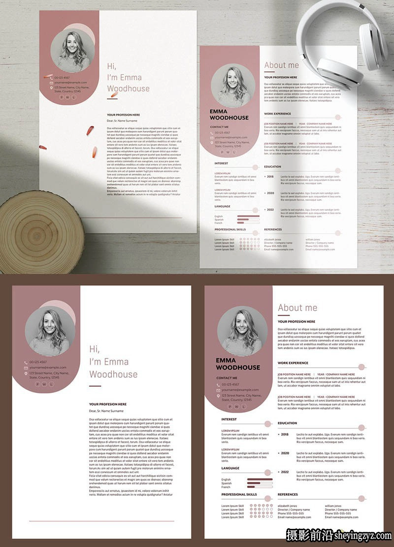 专业简历排版布局InDesign模板