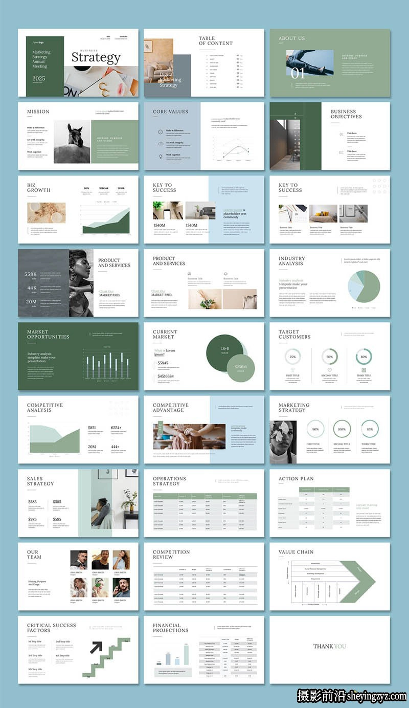 策略演示布局InDesign模板