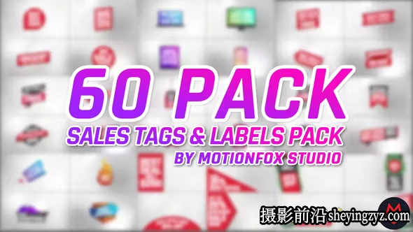 AE标题模板-60组促销打折标签文字标题模板 Sale Tags and Labels Pack
