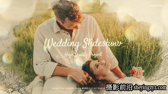 AE婚礼模板-浪漫婚礼照片相册片头模版 Wedding Slideshow