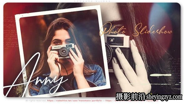 AE相册模板-回忆照片相册片头模版 Romance Slides