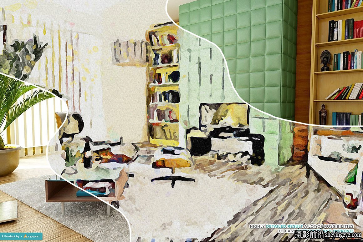 写实水彩画PS动作 Realistic Watercolor Painting Action 附视频教程