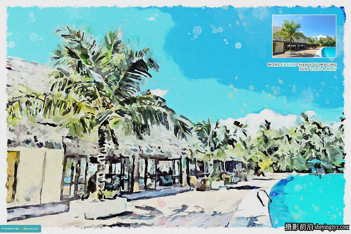 写实水彩画PS动作 Realistic Watercolor Painting Action 附视频教程
