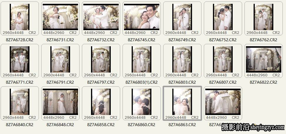 影楼婚纱情侣写真摄影RAW原片练习RAW素材20张