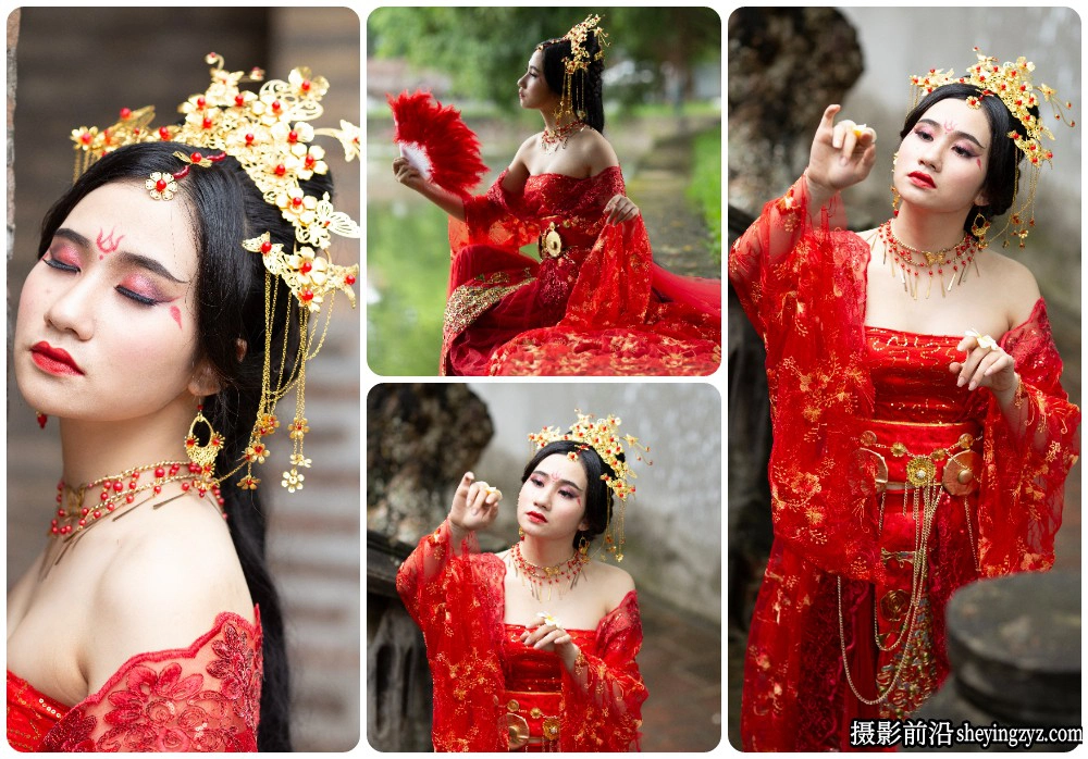 古装红裙美女RAW原图素材,人像调色练习RAW素材23张