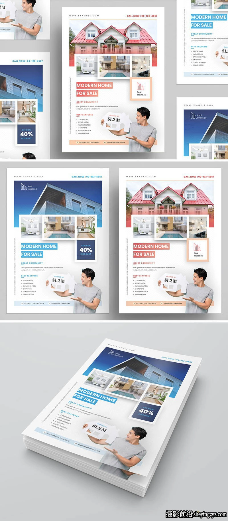 房地产宣传单排版InDesign模板