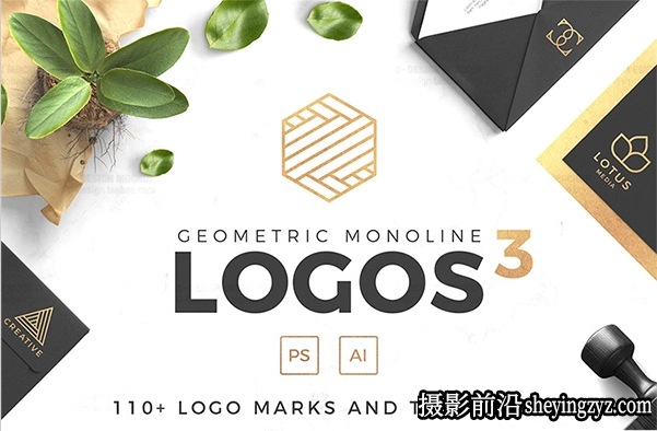 110+几何形LOGO合集矢量素材
