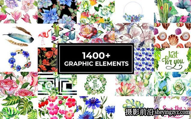 16000+图案插画矢量图形标志字体画笔传单艺术设计元素大合集