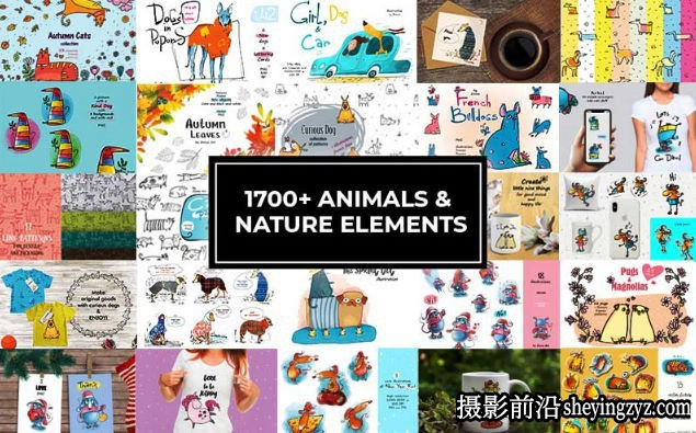 16000+图案插画矢量图形标志字体画笔传单艺术设计元素大合集