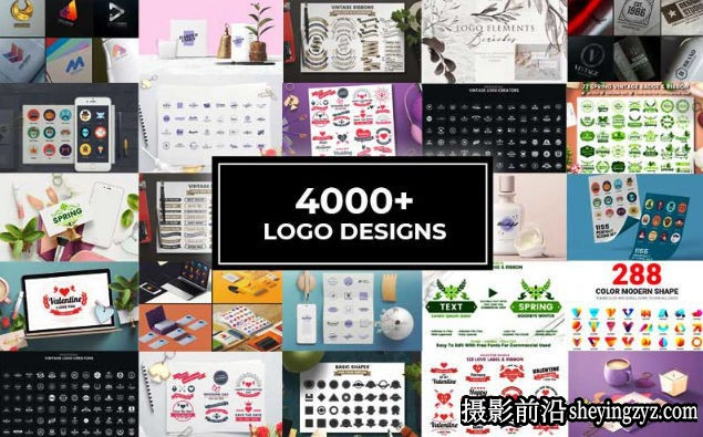 16000+图案插画矢量图形标志字体画笔传单艺术设计元素大合集