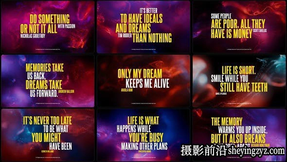 AE模板-粒子流动背景文字标题片头模版 Typography – Quotum