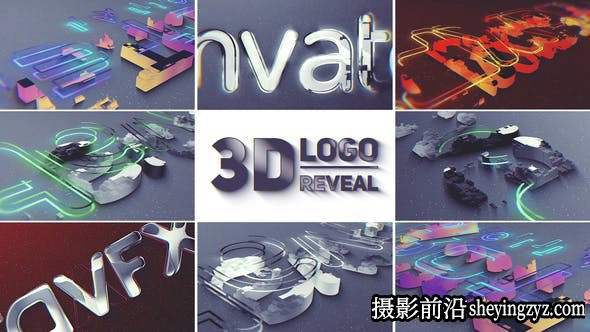 AE模板-三维描边生长Logo动画模板- 3D Logo Reveal
