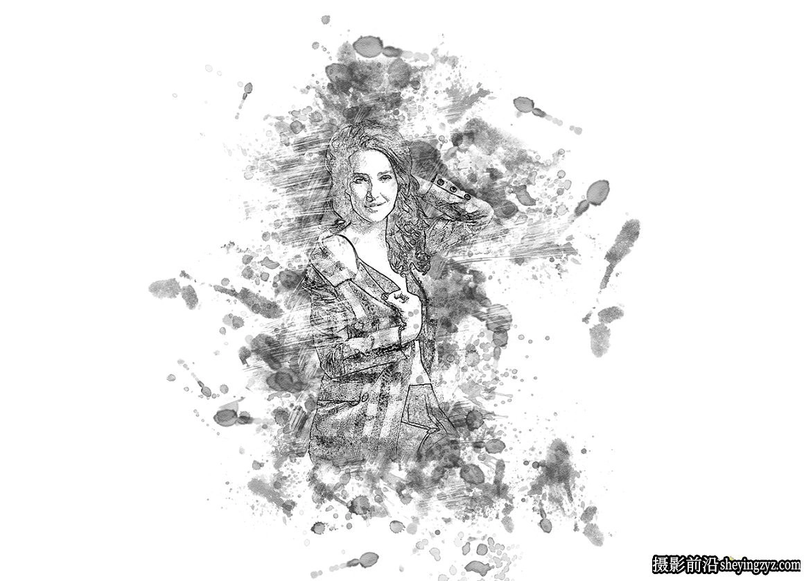 水墨绘画PS动作 Stain Painting Photoshop Action附视频教程