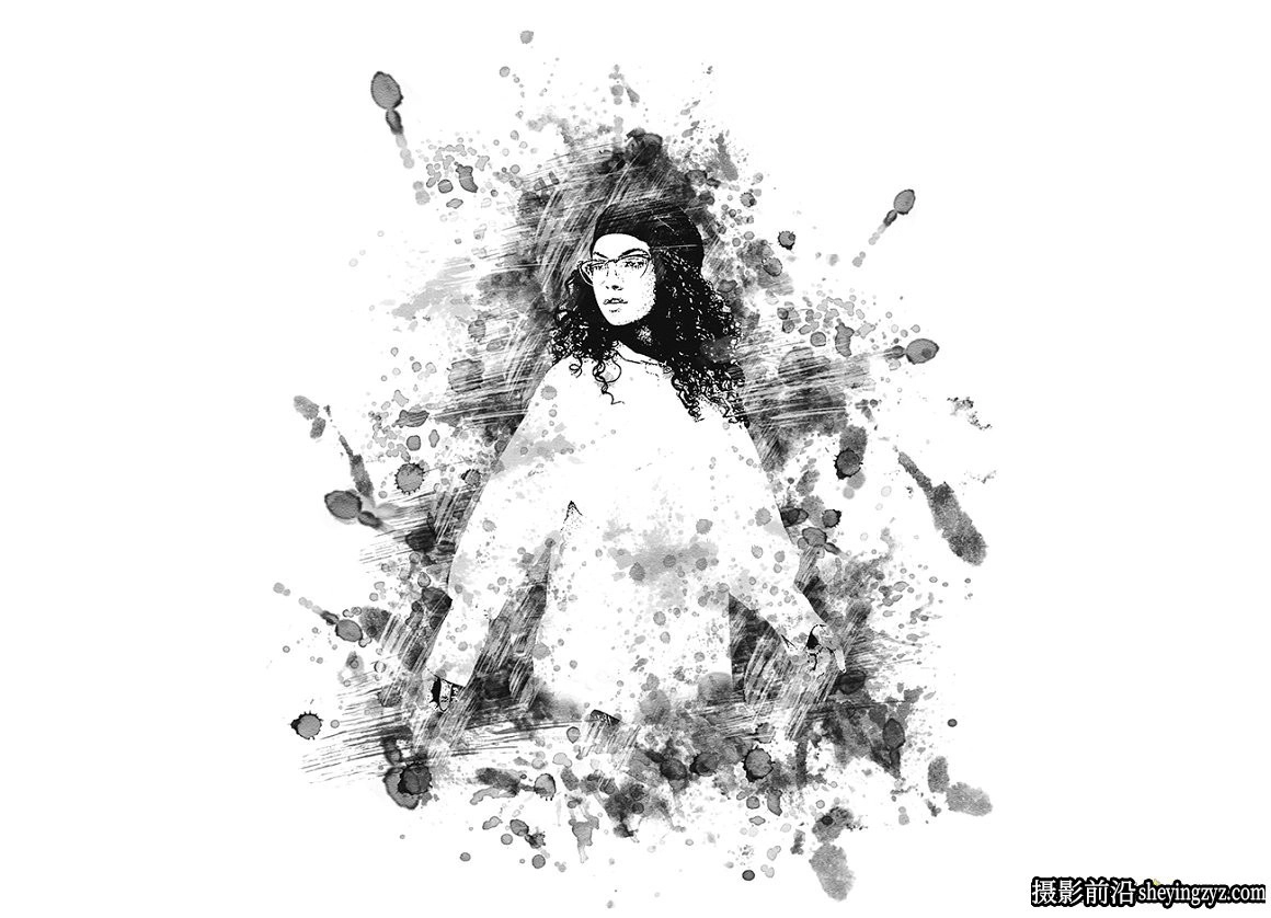 水墨绘画PS动作 Stain Painting Photoshop Action附视频教程