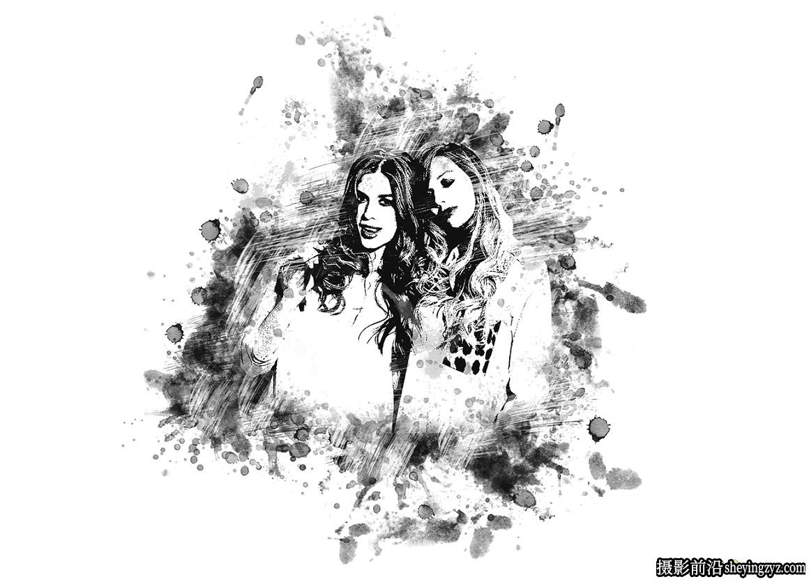 水墨绘画PS动作 Stain Painting Photoshop Action附视频教程