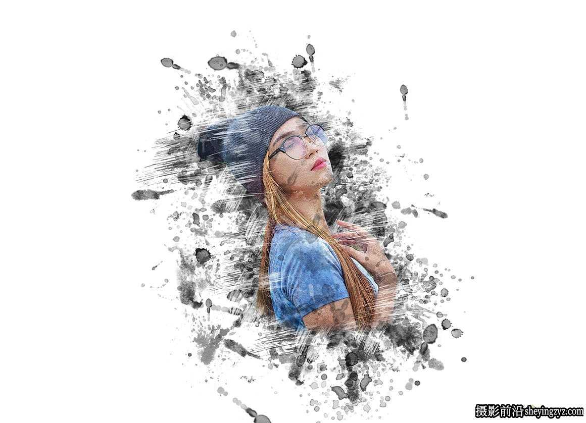 水墨绘画PS动作 Stain Painting Photoshop Action附视频教程