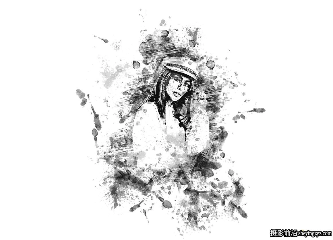 水墨绘画PS动作 Stain Painting Photoshop Action附视频教程