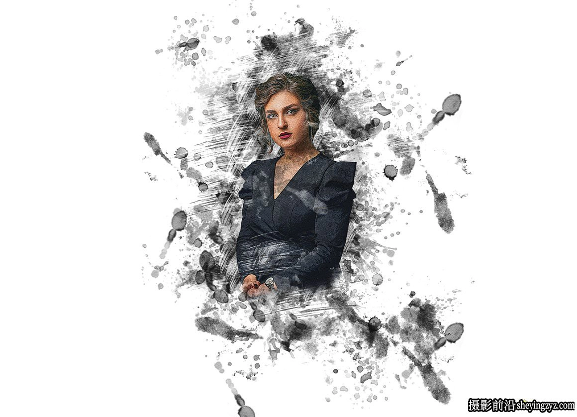水墨绘画PS动作 Stain Painting Photoshop Action附视频教程