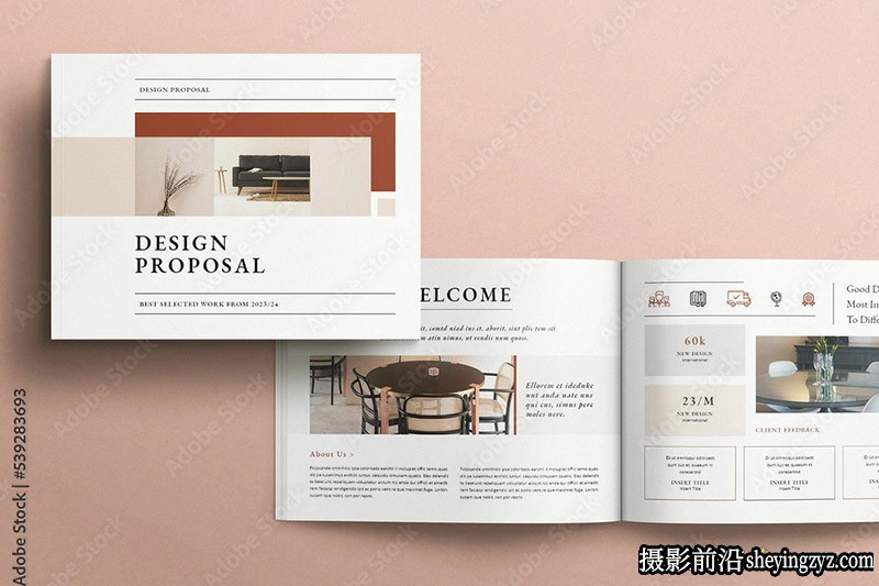 横版设计提案InDesign模板