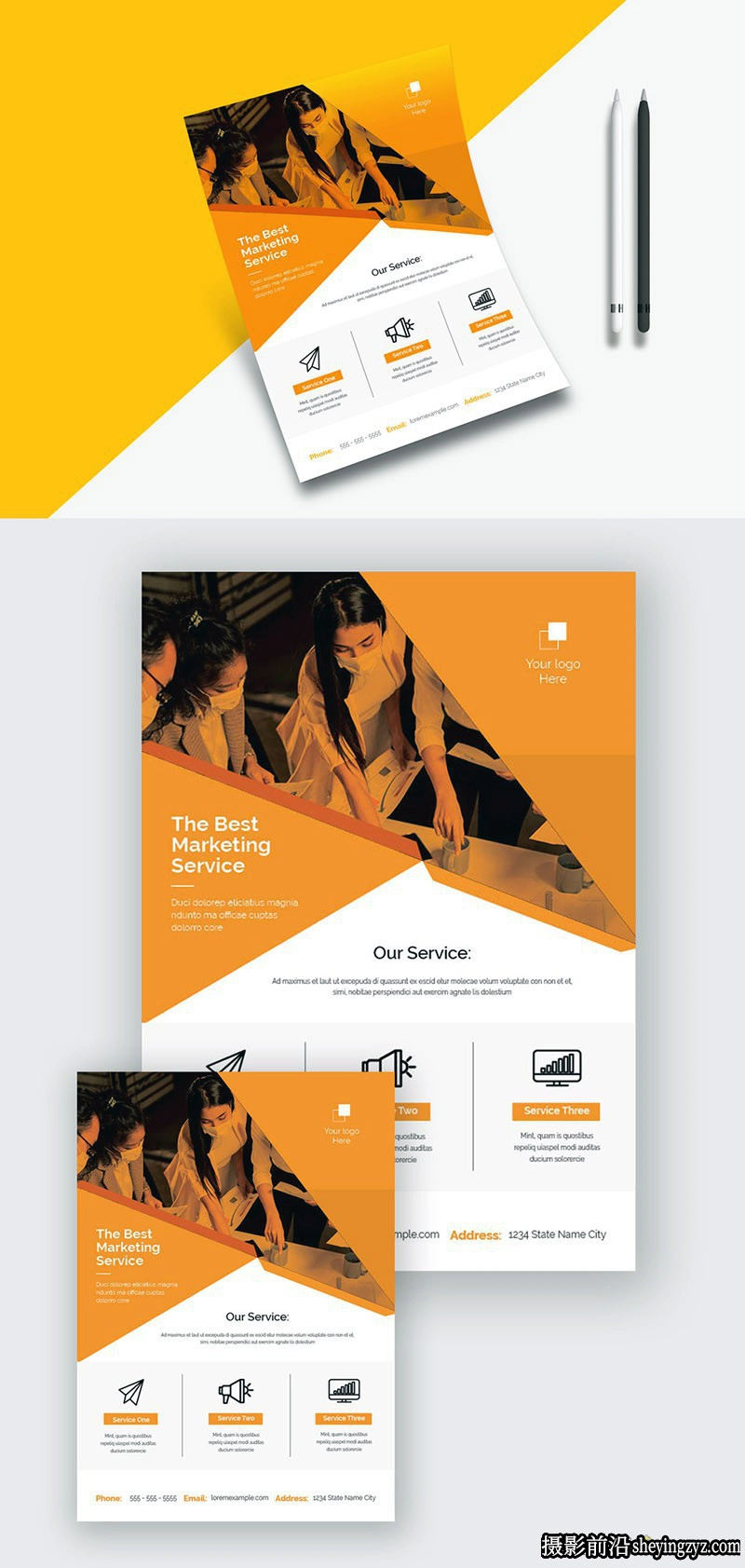 企业业务传单InDesign模板
