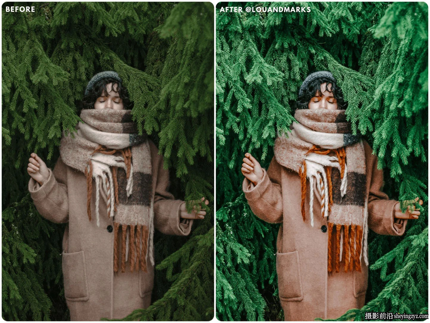 10种清新森系胶片人像LR预设 LOUMARKS Evergreen Presets