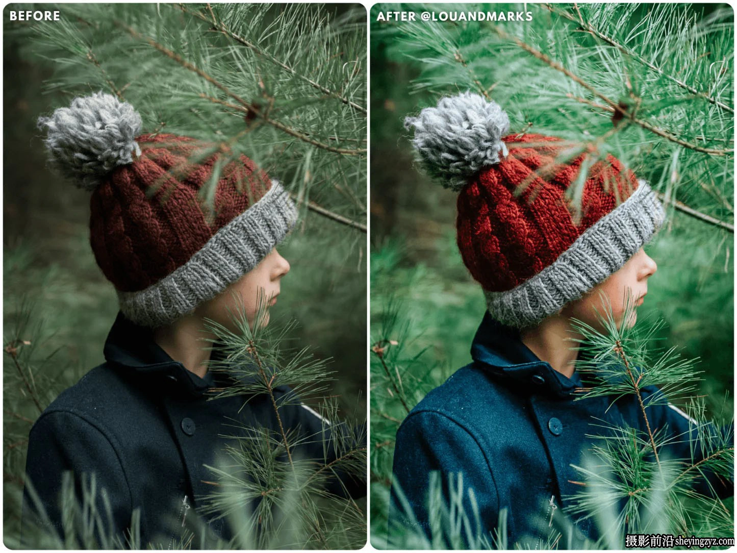 10种清新森系胶片人像LR预设 LOUMARKS Evergreen Presets