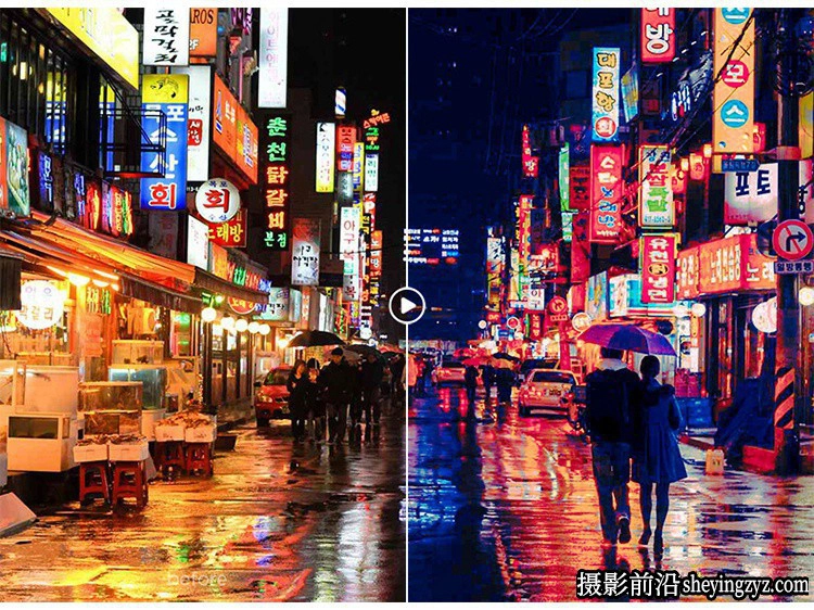 Xavier Portela粉紫色城市夜景色调PR/PS/FCPX/AE/达芬奇/LUT预设